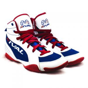 rsx-guerrero_white-blue-red boxing shoe