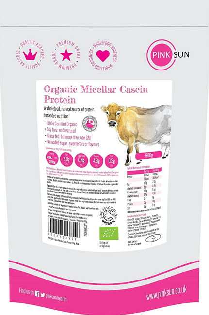 Pink Sun Organic Micellar Casein Protein Powder