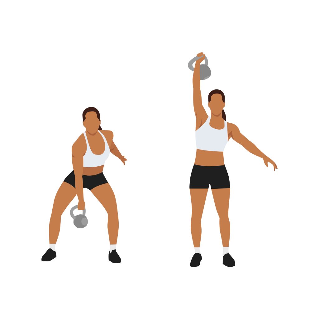 Kettlebell snatch exercise example