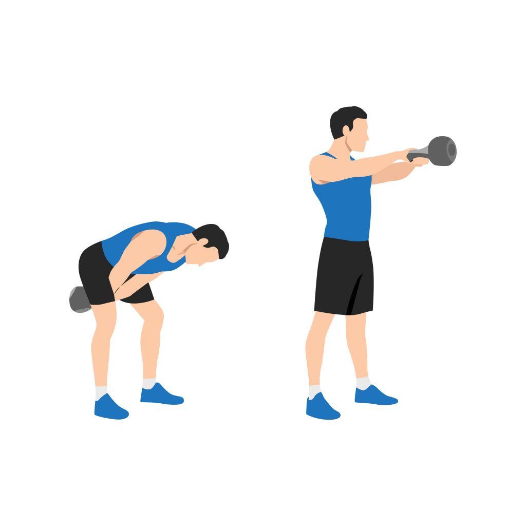 Kettlebell swing exercise example