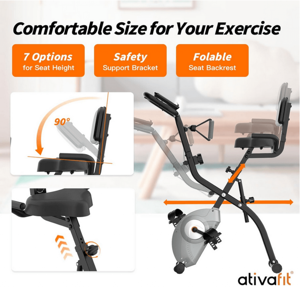 ATIVAFIT foldable exercise bike features